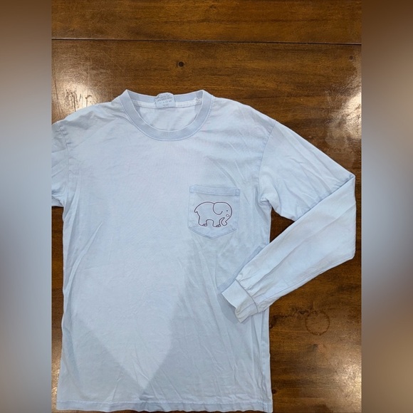 Ivory Ella Long Sleeve Pocket Graphic Tee T Shirt Womens S Small Light Blue - Picture 4 of 10